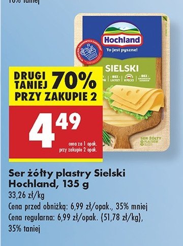 Ser sielski z natury klasyczny plastry Hochland promocja w Biedronka
