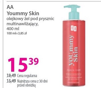 Żel pod prysznic peach firm Aa yoummy skin promocja w Hebe