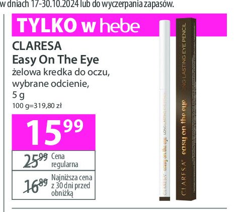 Kredka do oczu CLARESA EASY ON THE EYE promocja