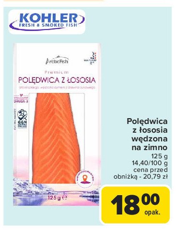 Polędwica z łososia wędzona Arctic fish promocja w Carrefour Market