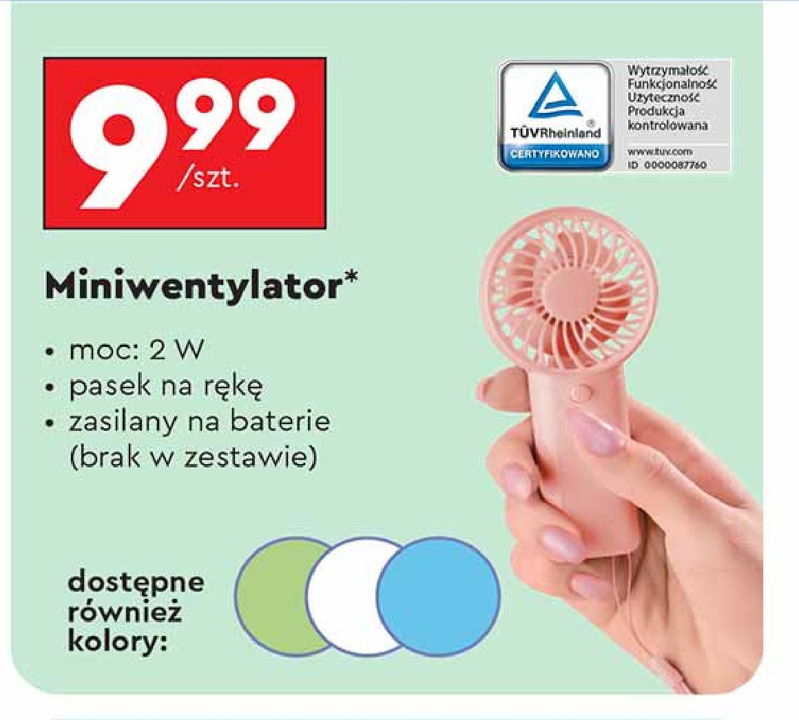 Miniwentylator 2w promocja w Biedronka