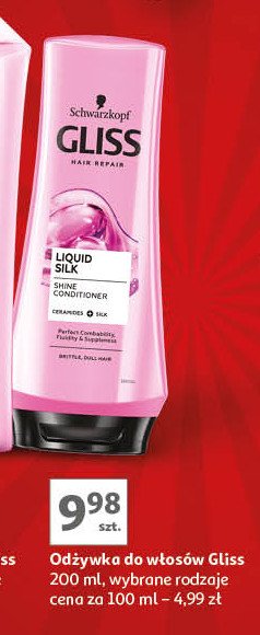 Odżywka do włosów Gliss kur liquid silk gloss promocja w Auchan