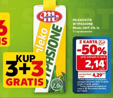 Mleko 2% Mlekovita wypasione promocja