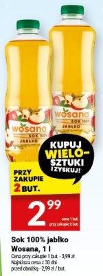 Sok 100% jabłko Wosana, 1 l promocja w Twój Market