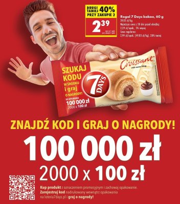 Croissant z nadzieniem o smaku kakaowym 7 days promocja