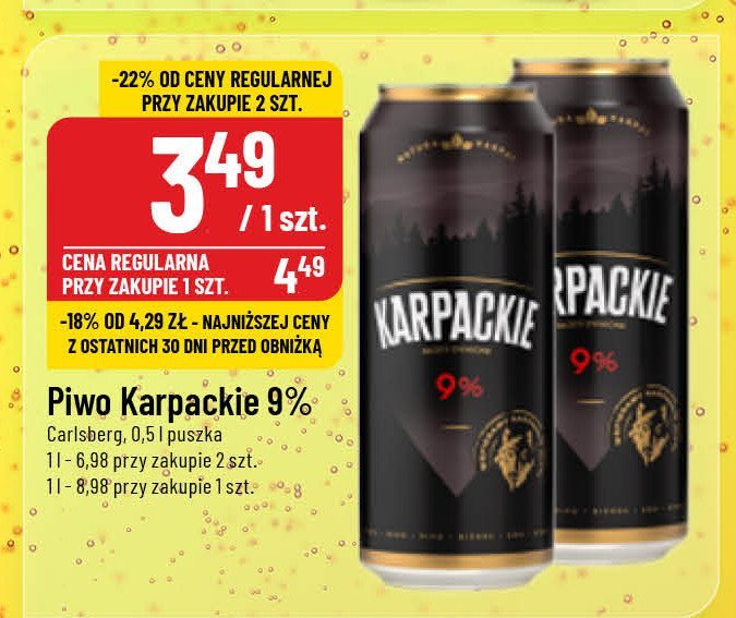 Piwo Karpackie super mocne promocja