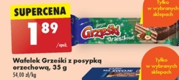 Wafelek z orzechami GRZEŚKI POSYPANE Grześki promocja
