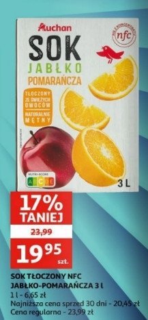 Sok jabłko-pomarańcza Auchan różnorodne (logo czerwone) promocja