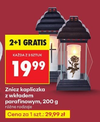 Znicz kapliczka z wkładem parafinowym promocja w Biedronka