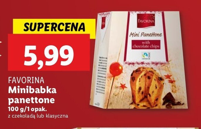 Minibabka panettone z czekoladą Favorina promocja