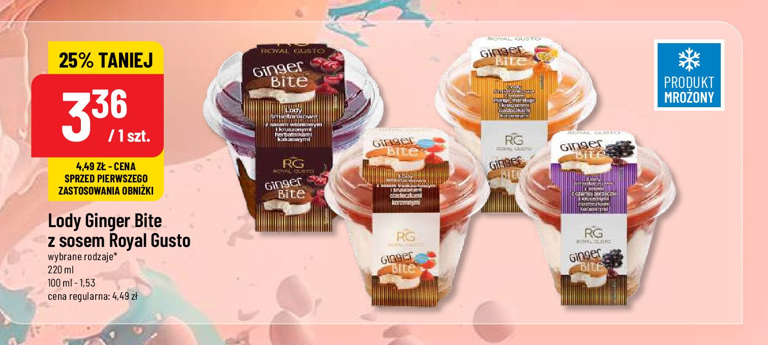 Lody z sosem truskawkowym Royal gusto promocja w Auchan