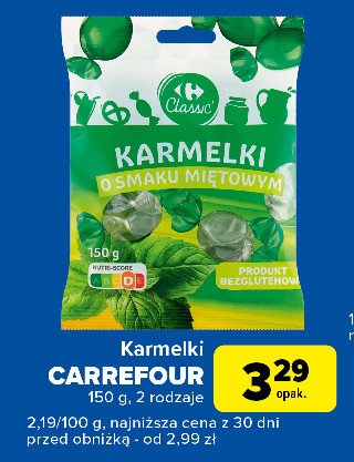 Karmelki o smaku miętowym Carrefour promocja