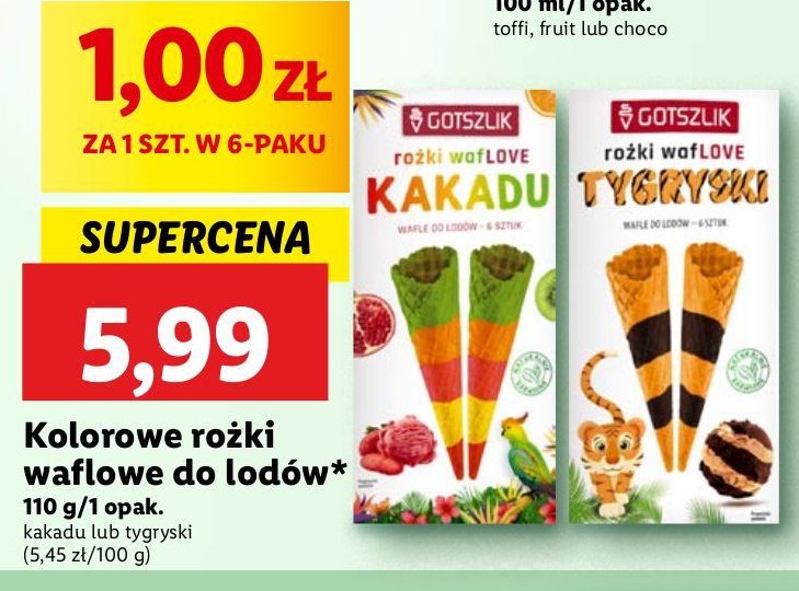 Rożki waflowe tygryski Gotszlik promocja