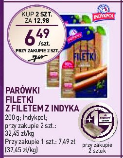 Parówki filetki z indyka Indykpol promocja