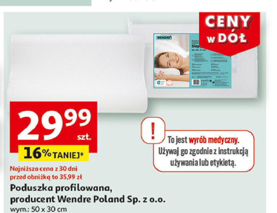 Poduszka profilowana 50 x 30 cm Wendre promocja