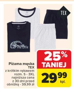 Piżama męska s-3xl Tex promocja w Carrefour