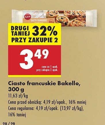 Ciasto francuskie Bakello promocja w Biedronka