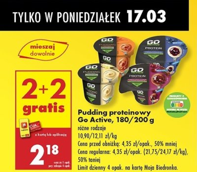 Pudding proteinowy waniliowy Go active promocja