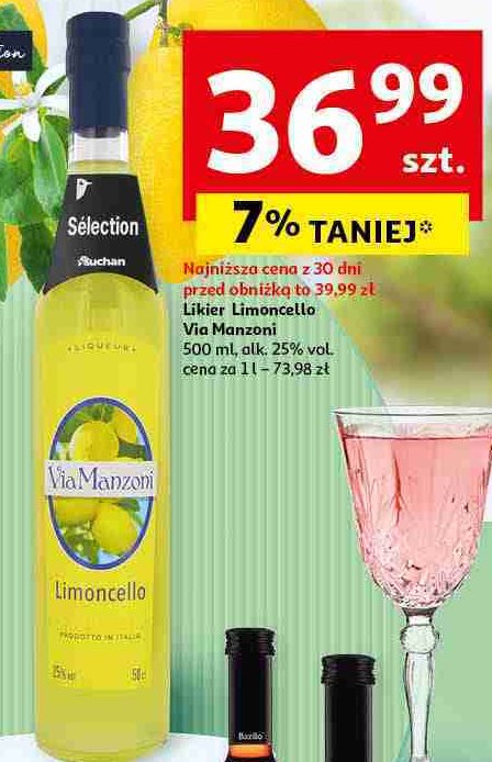 Likier VIA MANZONI LIMONCELLO promocja