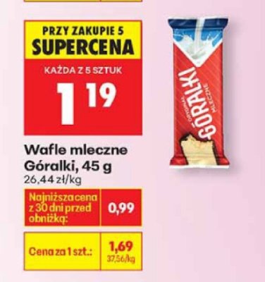 Wafle mleczne Góralki promocja w Biedronka