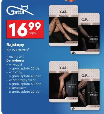 Rajstopy Gatta ze wzorem, różne rodzaje promocja w Biedronka
