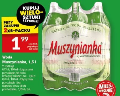 Woda Muszynianka, 1,5 l promocja w Twój Market