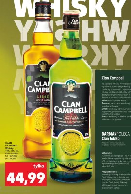 Whisky Clan Campbell różne rodzaje 0,7 l  promocja w Kaufland