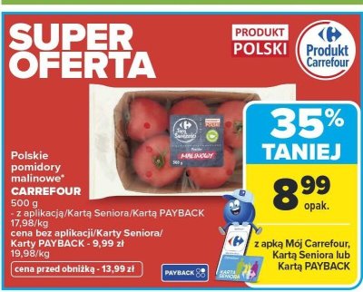 Pomidory malinowe Carrefour promocja w Carrefour