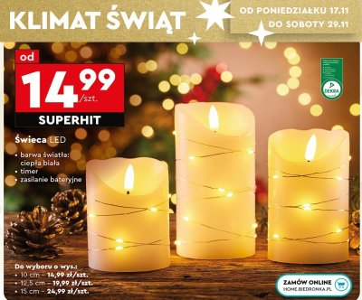 Świeca LED 10 cm promocja w Biedronka