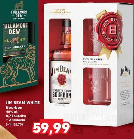 Bourbon + 2 szklanki Jim beam white label promocja w Kaufland