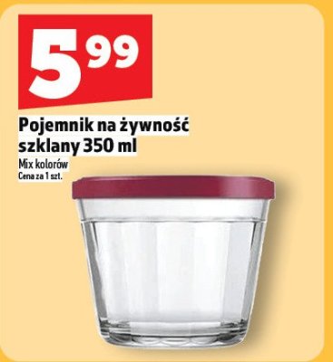 Pojemnik na żywność szklany 350 ml Mix kolorów promocja w TOPAZ