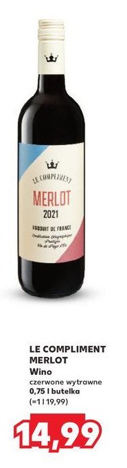 Wino Le compliment merlot promocja