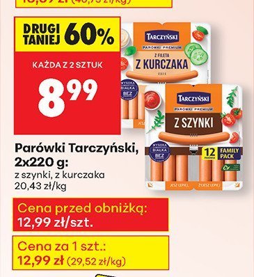 Parówki Tarczyński 2x220 g promocja w Biedronka