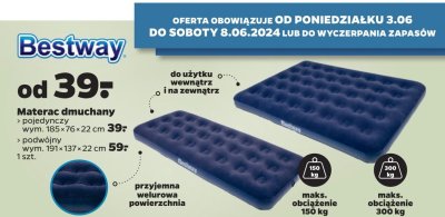 Materac 2-osobowy wym. 191 x 137 x 22 cm Bestway promocja