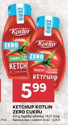 Ketchup KOTLIN ZERO CUKRU łagodny, pikantny promocja w Stokrotka