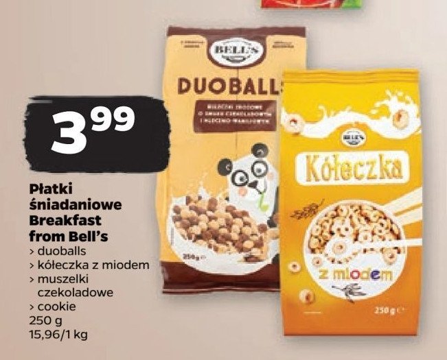 Płatki śniadaniowe duoballs Breakfast from bell's promocja