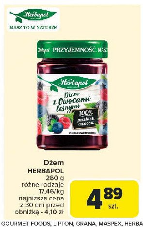 Dżem z owocami leśnymi Herbapol promocja w Carrefour Market