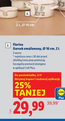 Garnek emaliowany ⌀ 16 cm Florina promocja