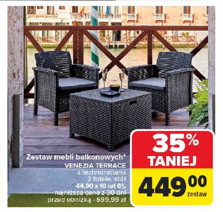 Komplet mebli ogrodowych venezia terrace promocja w Carrefour