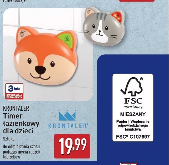 Timer łazienkowy dla dzieci Krontaler promocja