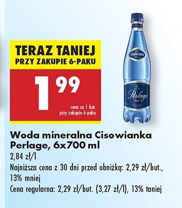 Woda musująca Cisowianka perlage promocja w Biedronka