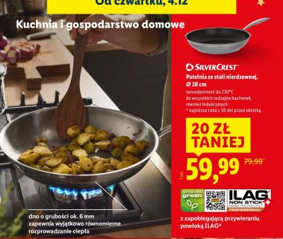 Patelnia SilverCrest ze stali nierdzewnej Ø 28 cm promocja w Lidl