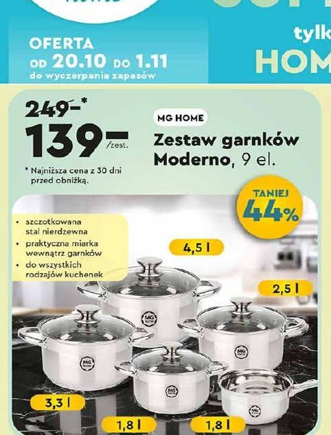 Zestaw garnków moderno Mg home promocja