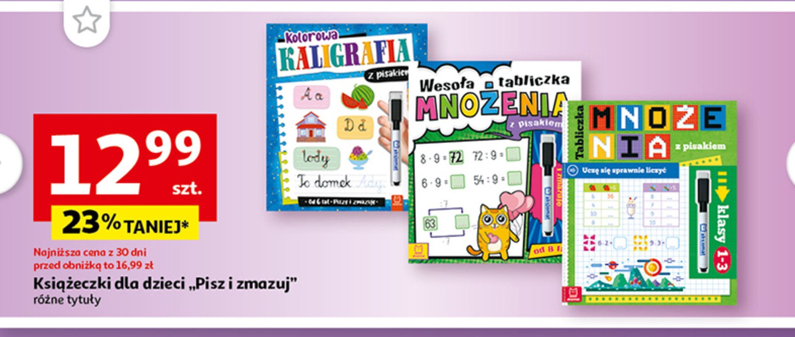Tabliczka mnożenia z pisakiem promocja