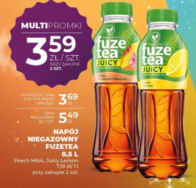 Napój Fuzetea 0,5 L Peach Hibis, Juicy Lemon promocja w Duży Ben
