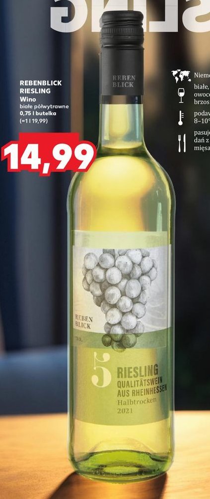 Wino Rebenblick riesling promocja w Kaufland