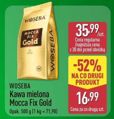 Kawa mielona WOSEBA Mocca Fix Gold promocja w Aldi