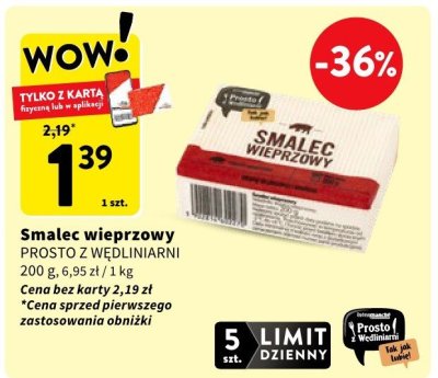 Smalec wieprzowy PROSTO Z WĘDZLINARNI promocja w Intermarche