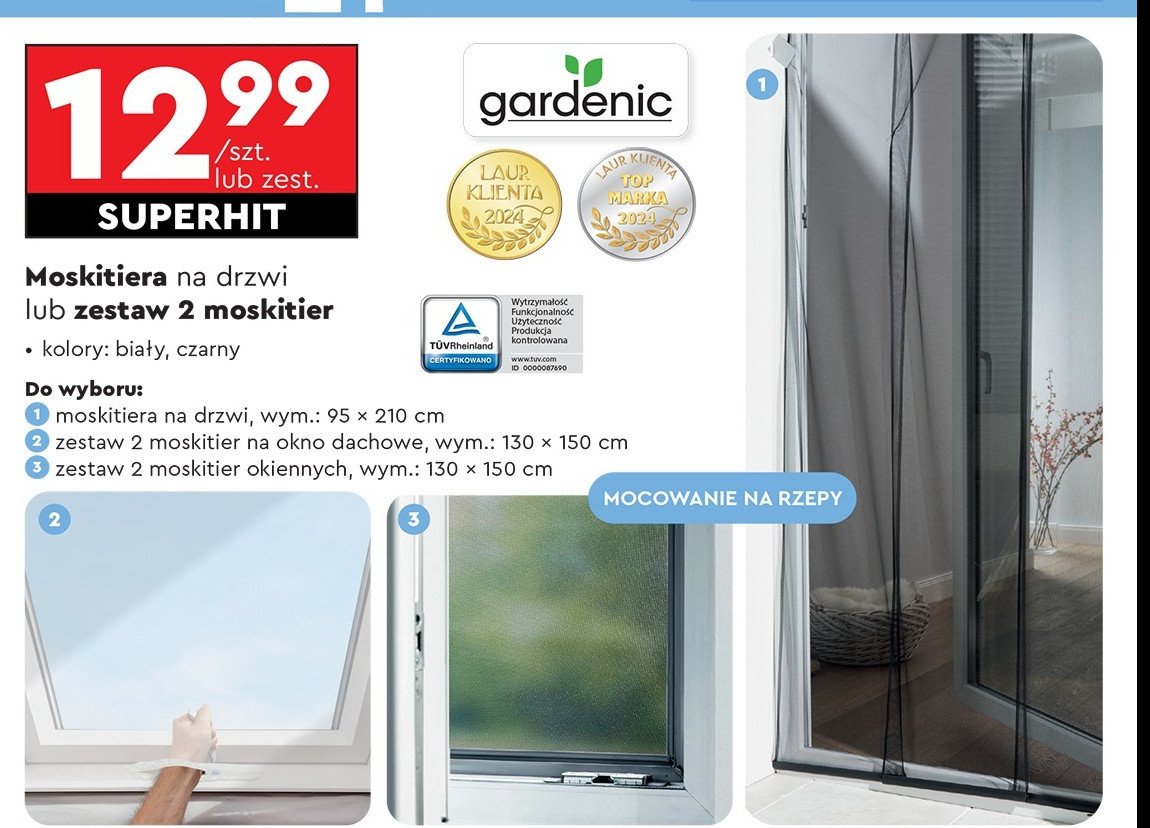 Moskitiera na drzwi 95 x 210 cm Gardenic promocja w Biedronka