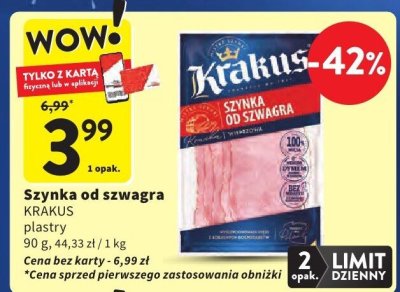 Szynka od szwagra KRAKUS plastry promocja w Intermarche